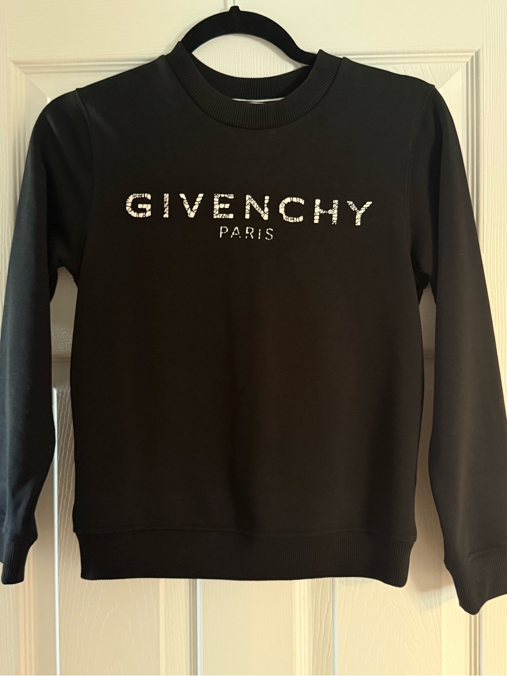 Givenchy Black Crewneck Sweatshirt With Red Tab